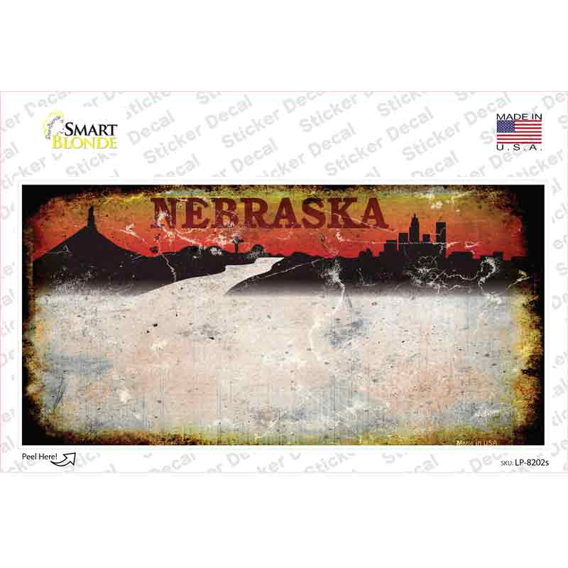 Nebraska Rusty Novelty Sticker Decal