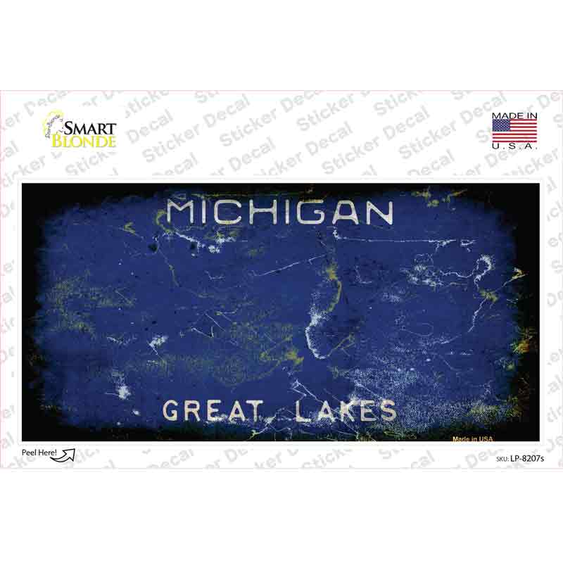 Michigan Rusty Novelty Sticker Decal