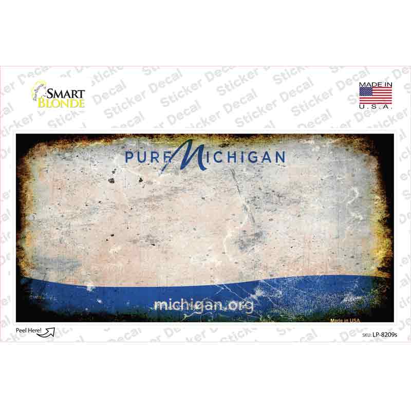 Pure Michigan Rusty Novelty Sticker Decal