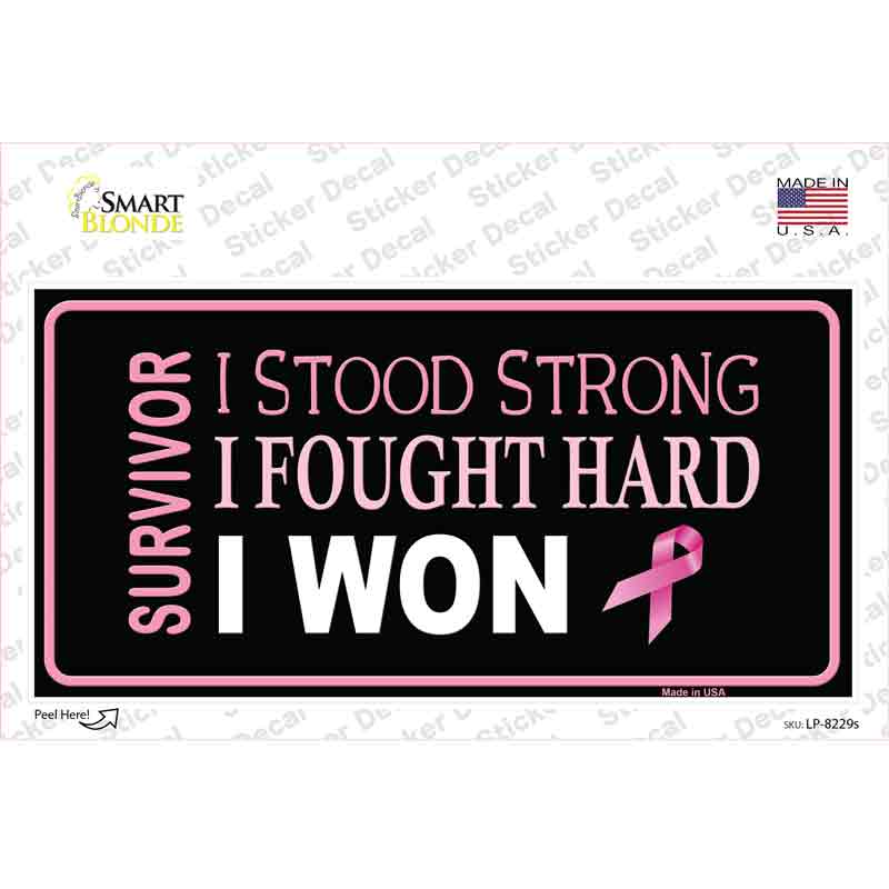 Breast Cancer Survivor Ribbon Novelty Sticker Decal