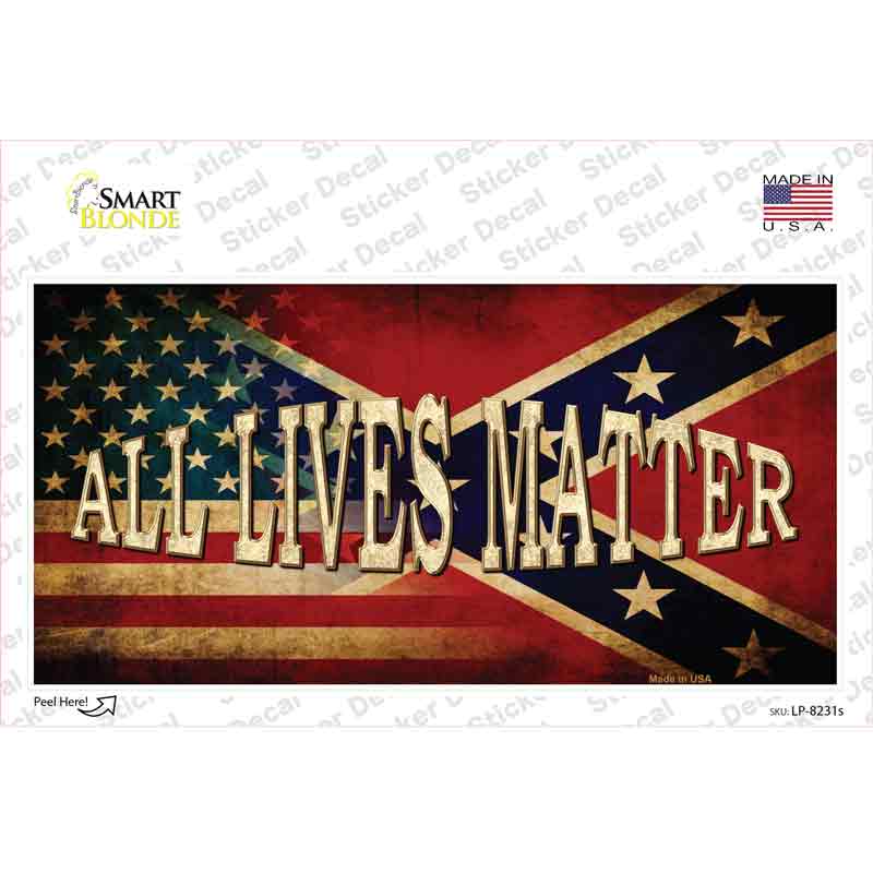 All Lives Matter Confederate Flag Novelty Sticker Decal