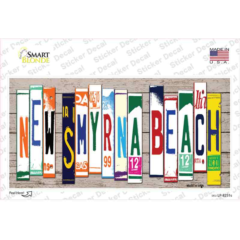 New Smyrna Beach Plate Art Novelty Sticker Decal