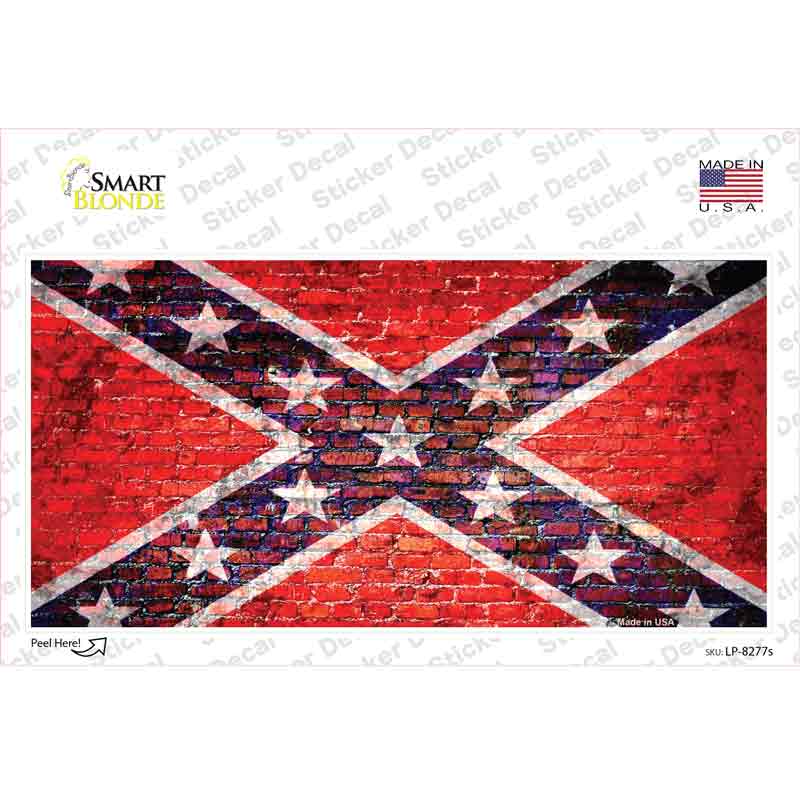 Rebel Flag Brick Wall Novelty Sticker Decal