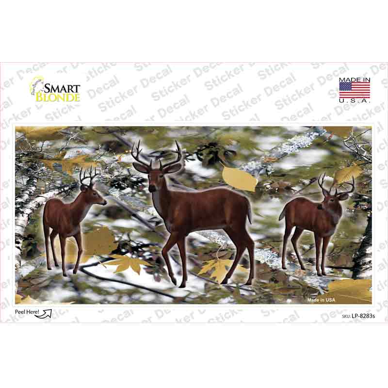 Deer On Camo Novelty Sticker Decal