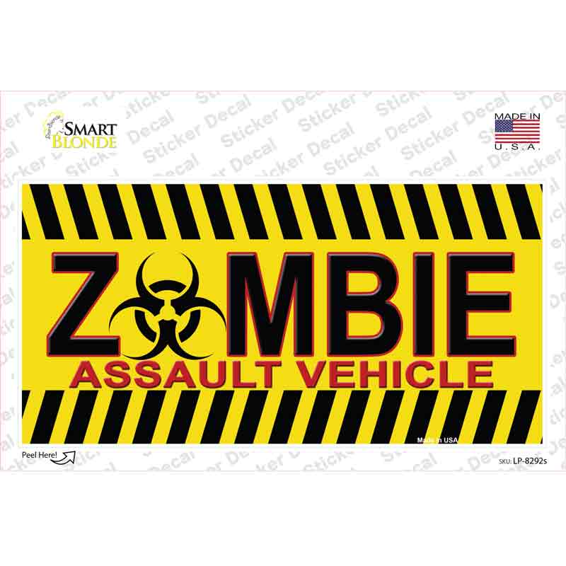 Zombie Assault Vehicle Novelty Sticker Decal