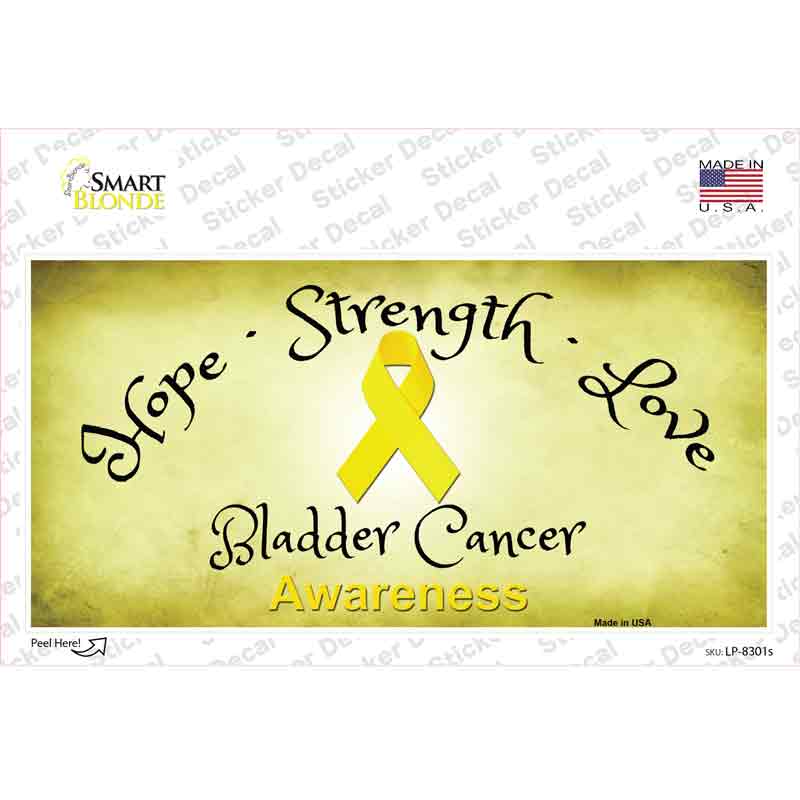 Bladder Cancer Ribbon Novelty Sticker Decal