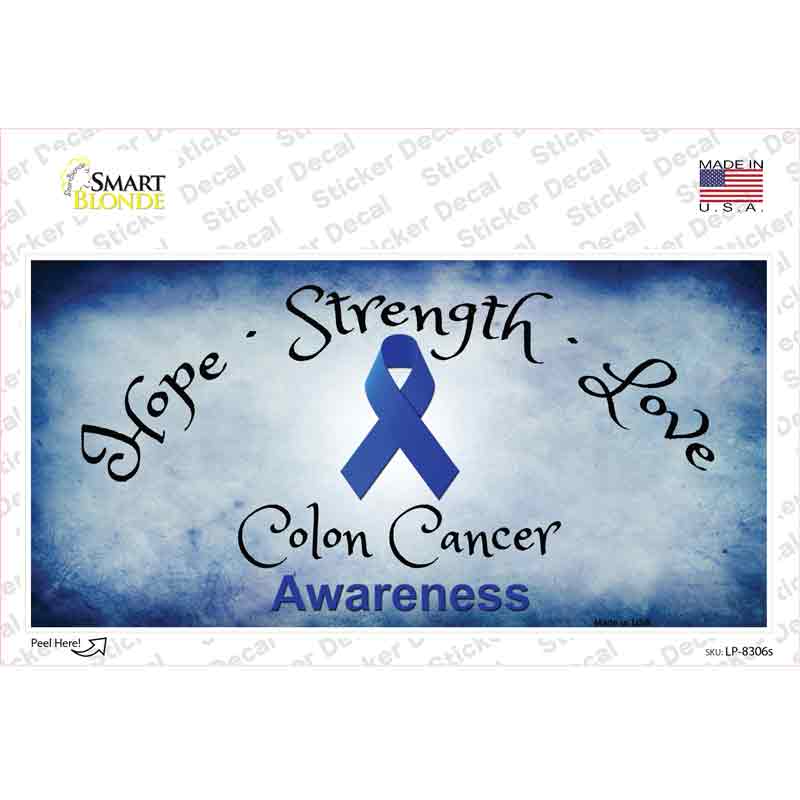Colon Cancer Ribbon Novelty Sticker Decal