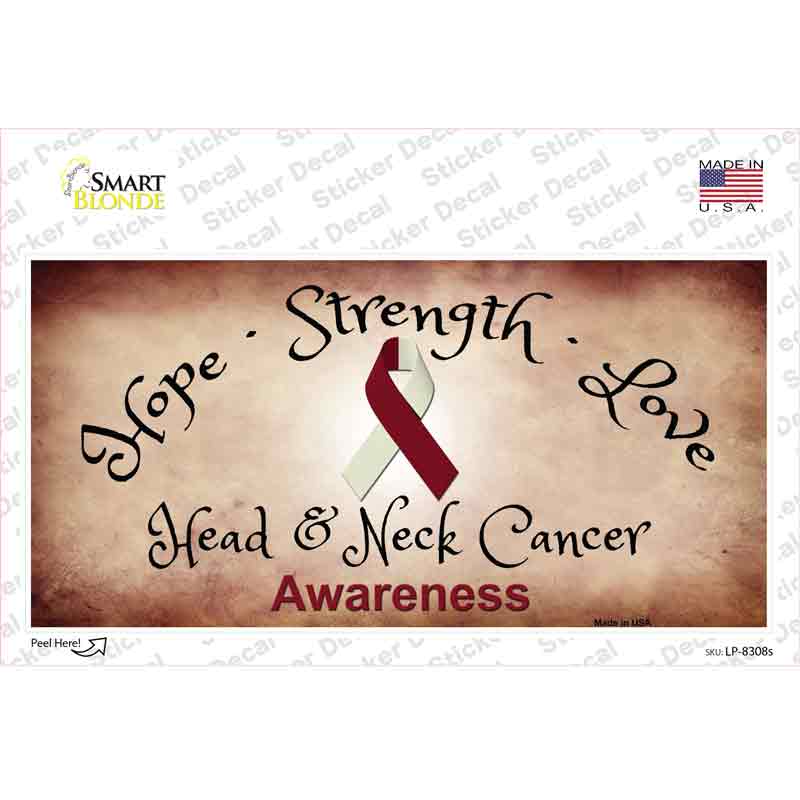 Head and Neck Cancer Ribbon Novelty Sticker Decal