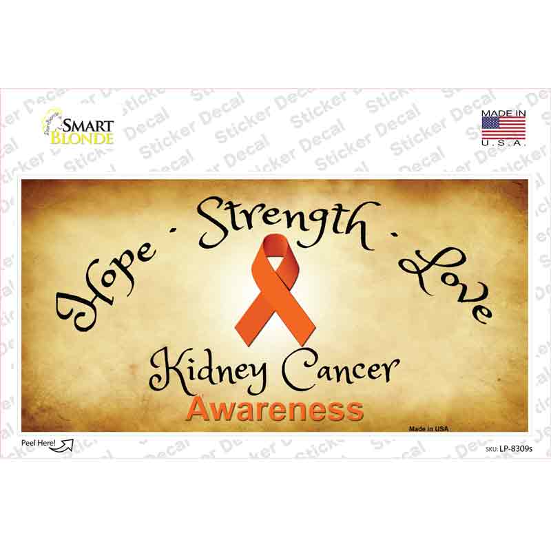 Kidney Cancer Ribbon Novelty Sticker Decal
