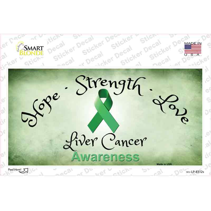 Liver Cancer Ribbon Novelty Sticker Decal