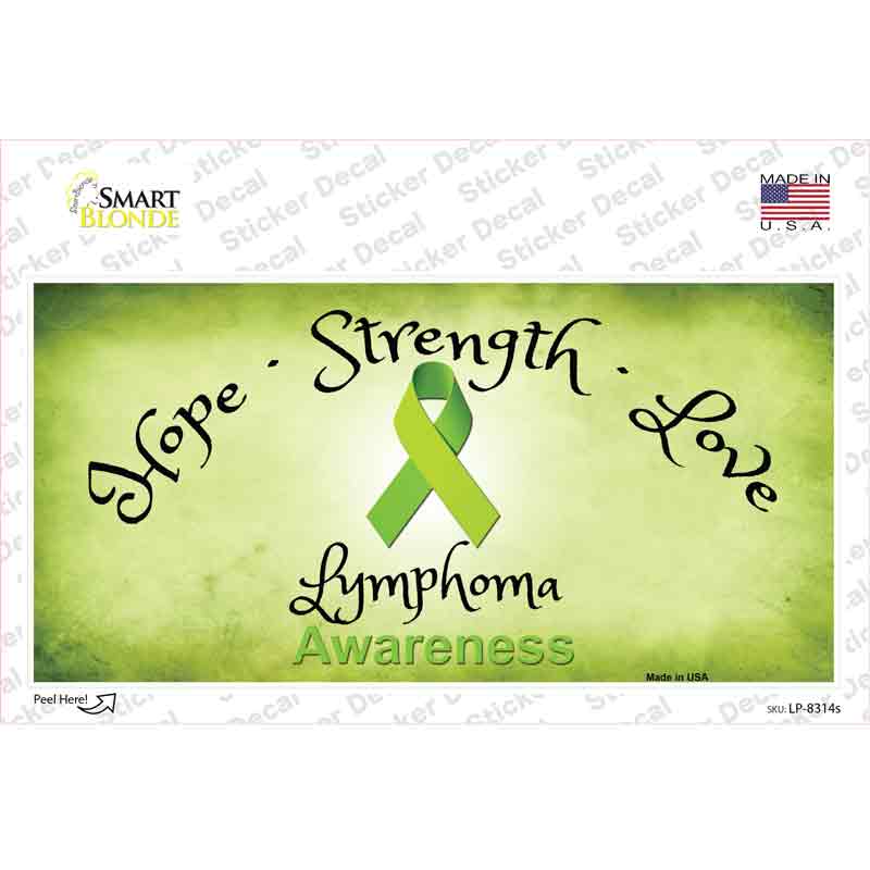 Lymphoma Cancer Ribbon Novelty Sticker Decal