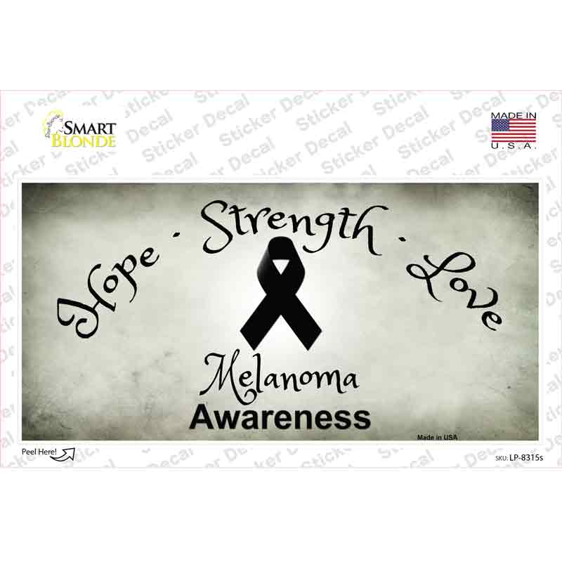 Melanoma Cancer Ribbon Novelty Sticker Decal