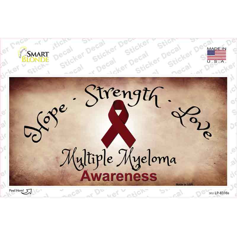 Multiple Myeloma Cancer Ribbon Novelty Sticker Decal
