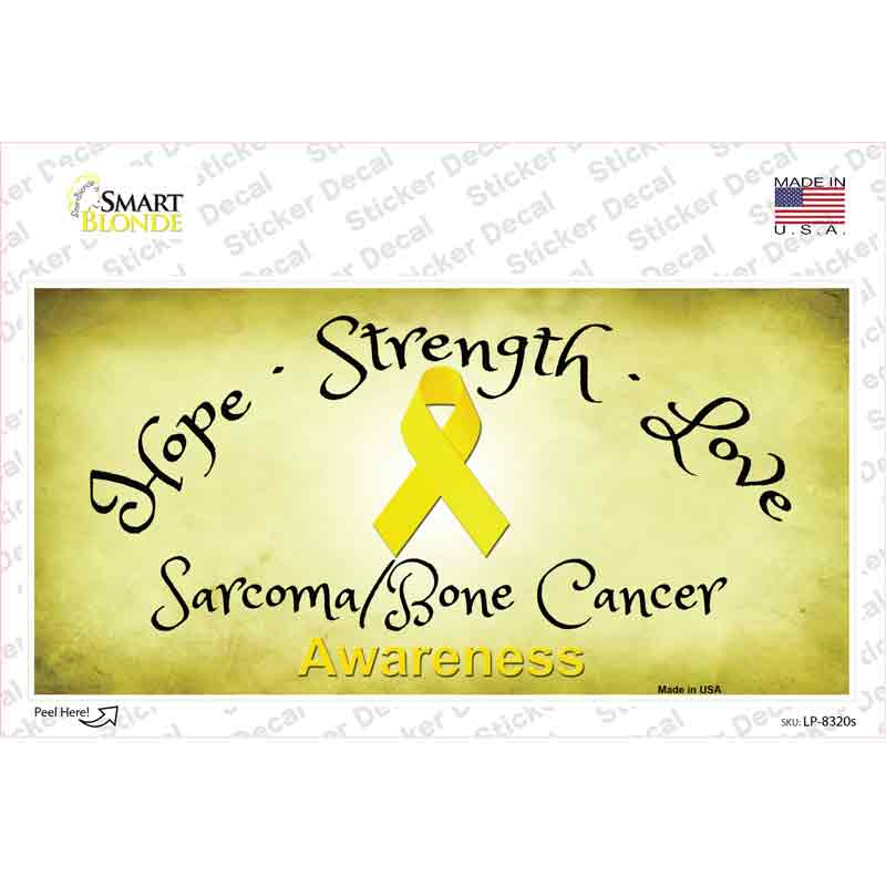 Sarcoma Bone Ribbon Novelty Sticker Decal