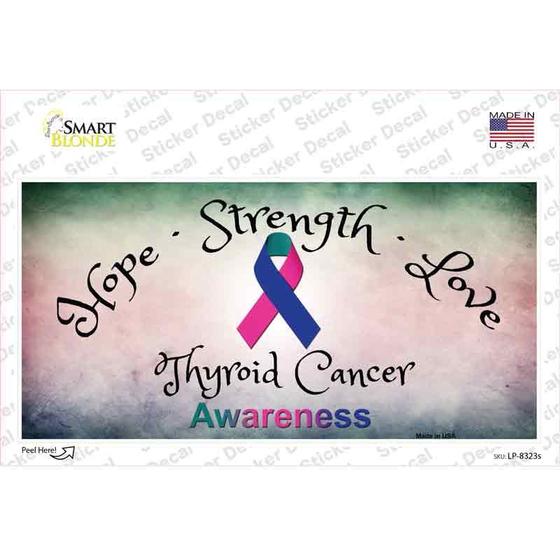 Thyroid Cancer Ribbon Novelty Sticker Decal