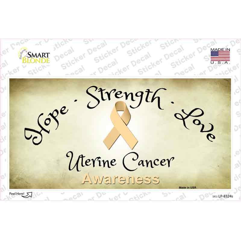 Uterine Cancer Ribbon Novelty Sticker Decal