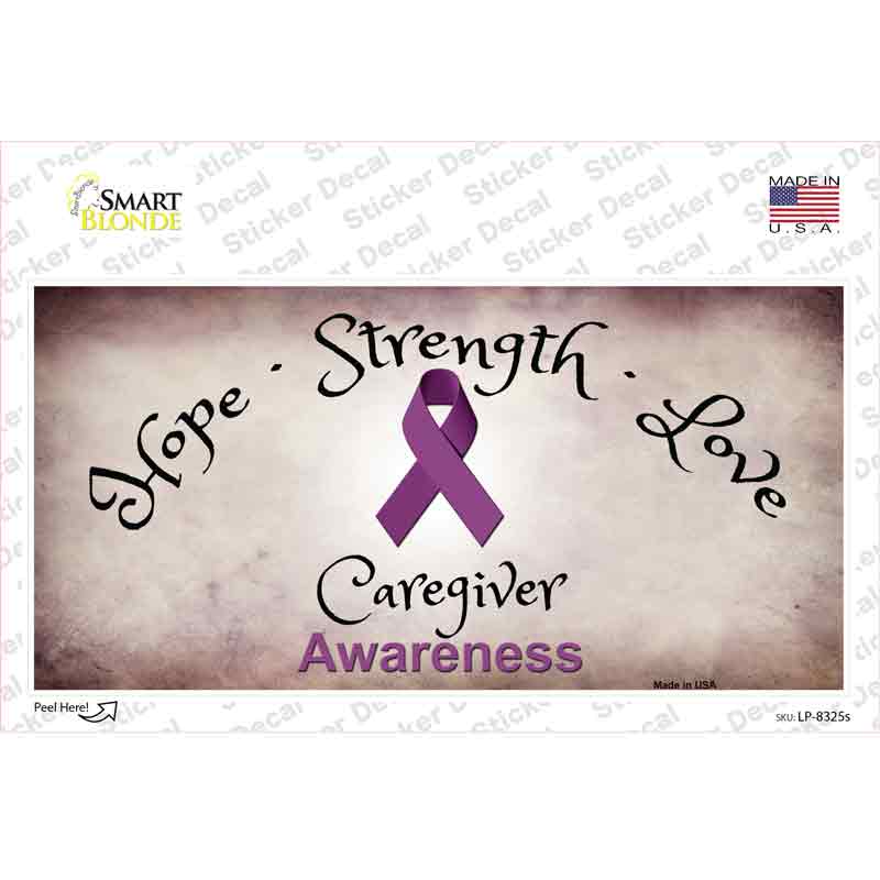 Honors Caregivers Ribbon Novelty Sticker Decal