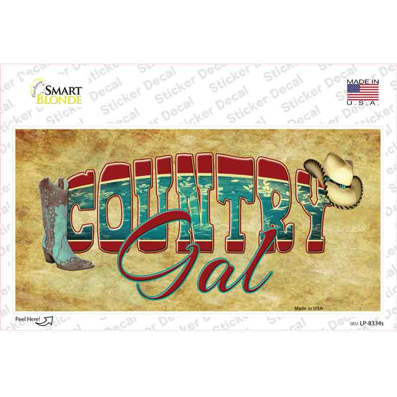 Country Gal Novelty Sticker Decal