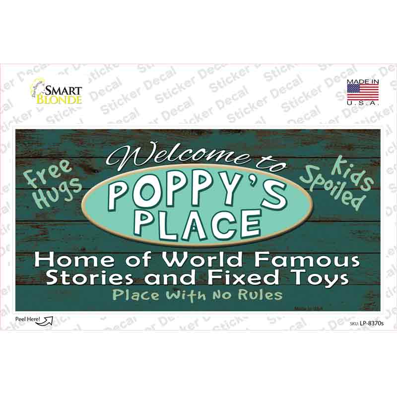 Poppys Place Novelty Sticker Decal