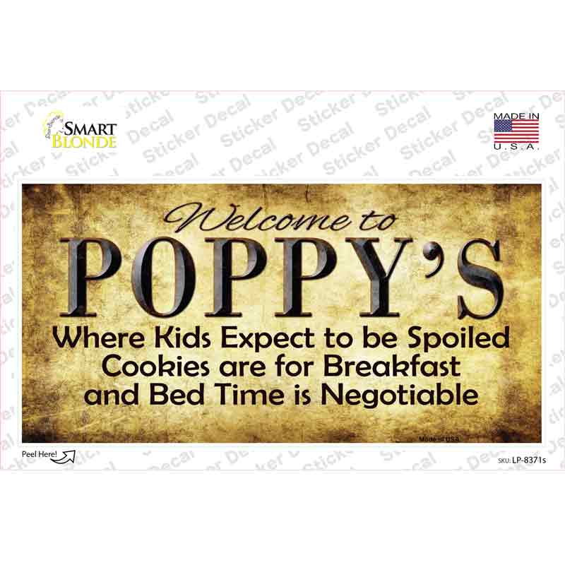 Poppys Novelty Sticker Decal