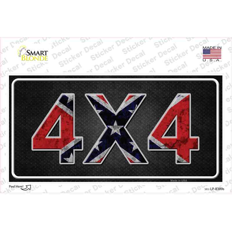 4x4 Confederate Novelty Sticker Decal