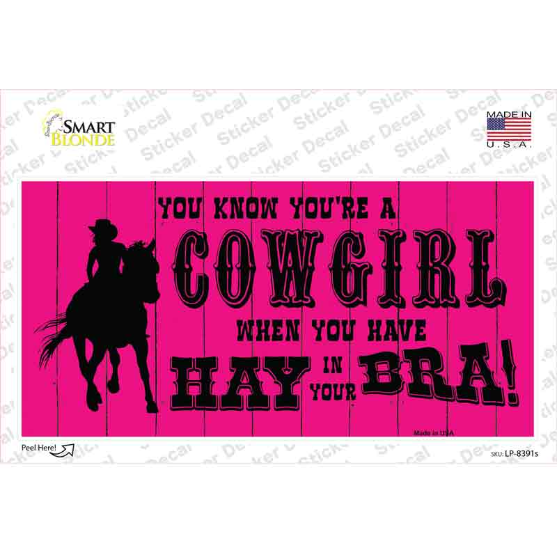 Pink Cowgirl Novelty Sticker Decal