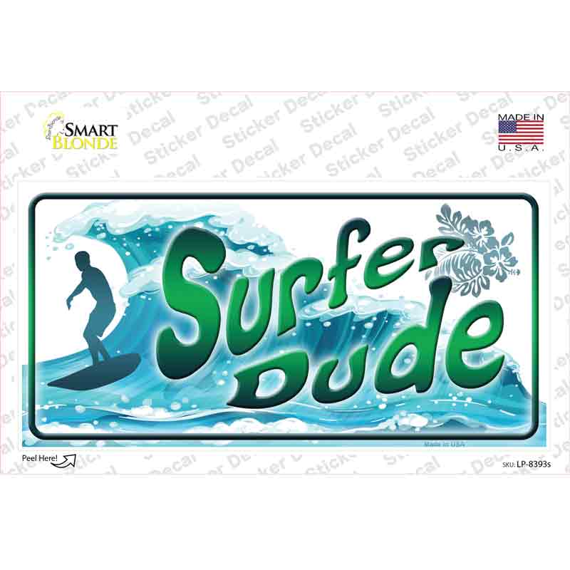 Surfer Dude Novelty Sticker Decal