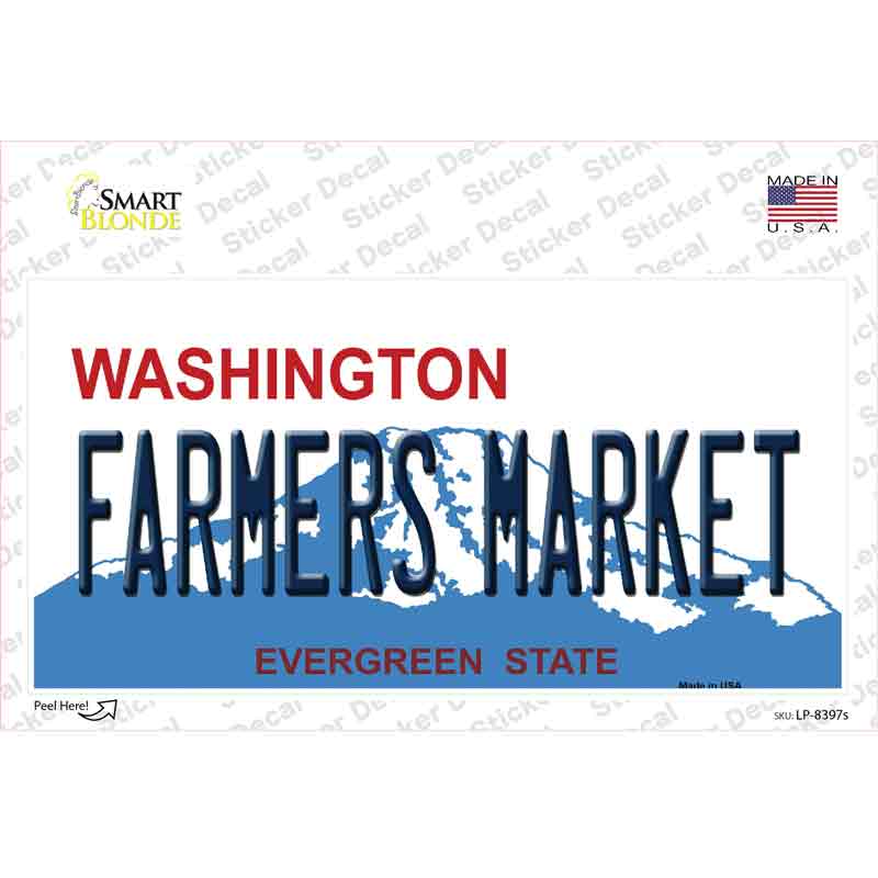 Farmers Market Washington Novelty Sticker Decal