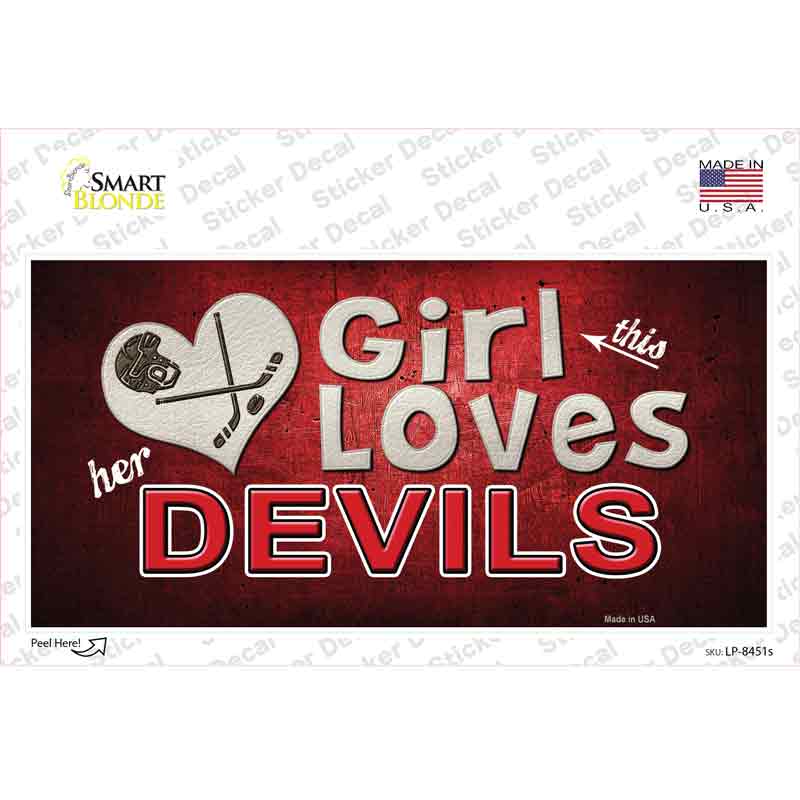 This Girl Loves Her Devils Novelty Sticker Decal