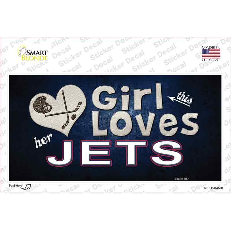 This Girl Loves Jets Novelty Sticker Decal