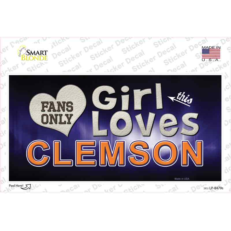 This Girl Loves Clemson Novelty Sticker Decal