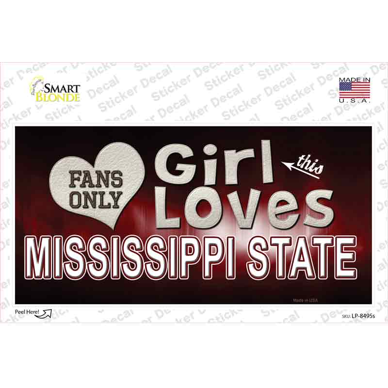 This Girl Loves Mississippi State Novelty Sticker Decal