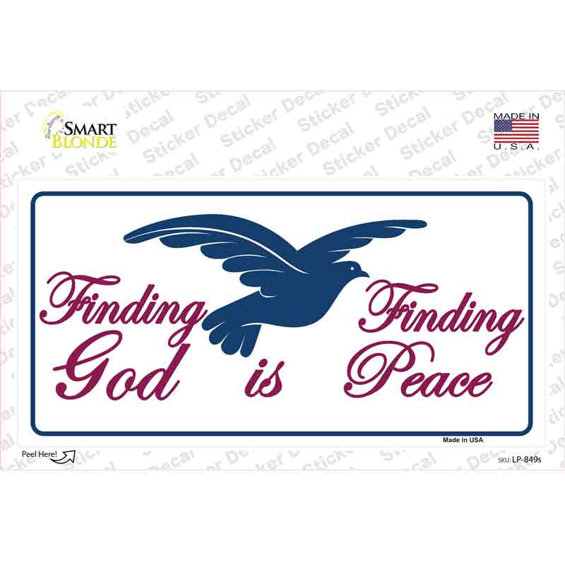 Finding God Finding Peace Novelty Sticker Decal