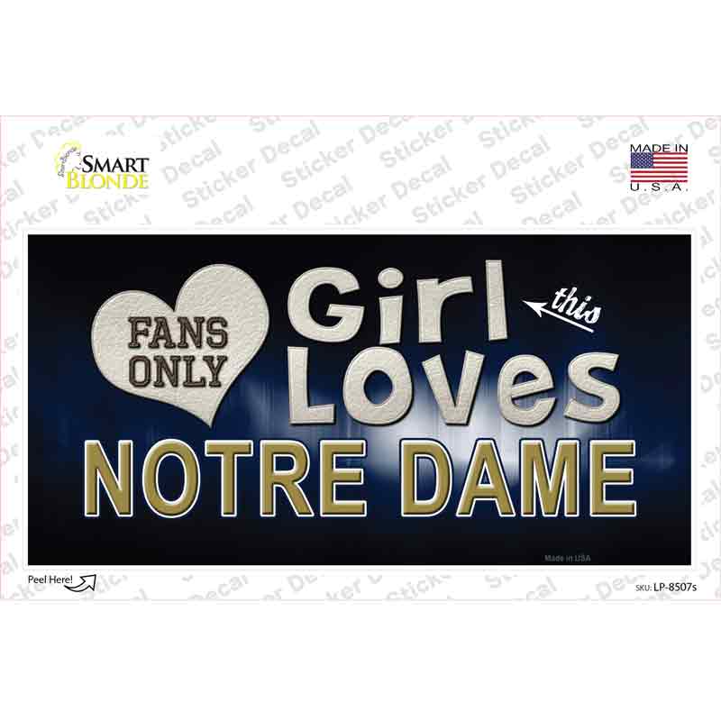 This Girl Loves Notre Dame Novelty Sticker Decal