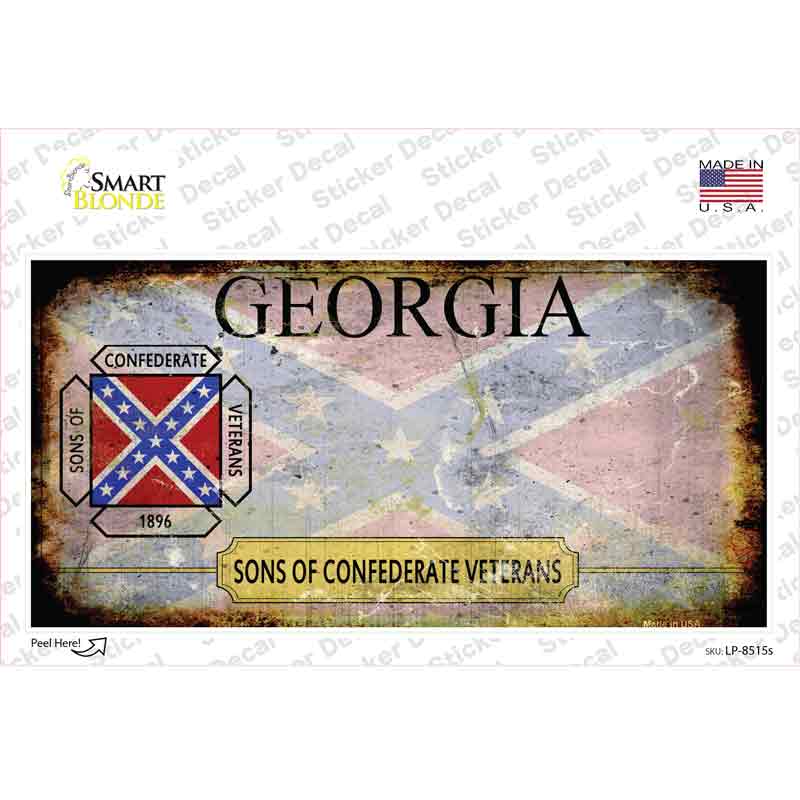 Georgia Rusty State Novelty Sticker Decal