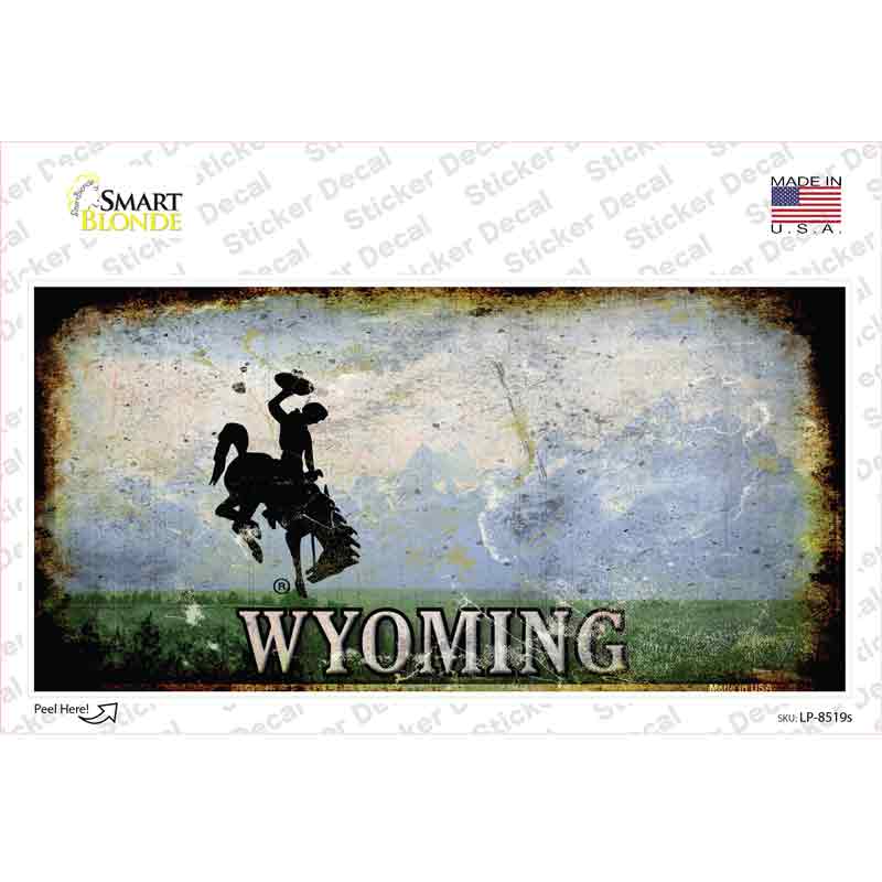 Wyoming Rusty State Novelty Sticker Decal