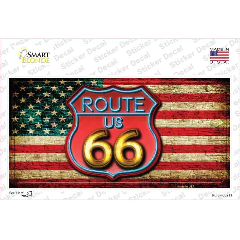American Route 66 Neon Novelty Sticker Decal