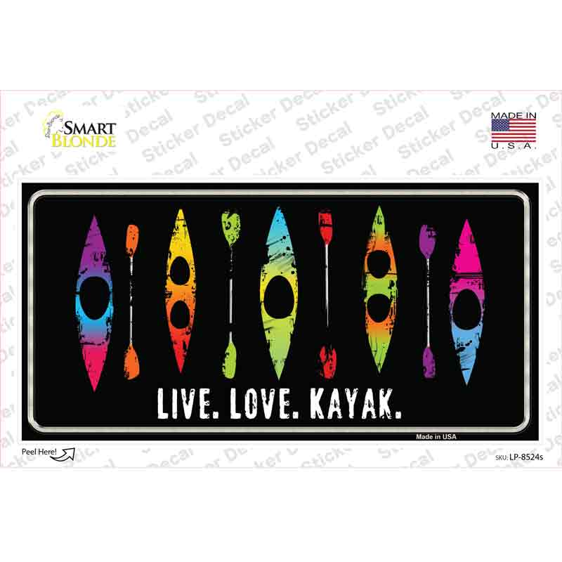 Live Love Kayak Novelty Sticker Decal