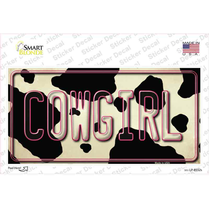 Cowgirl Cow Novelty Sticker Decal