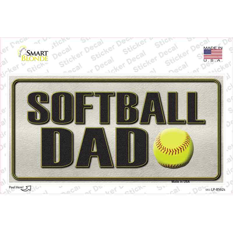 Softball Dad Novelty Sticker Decal