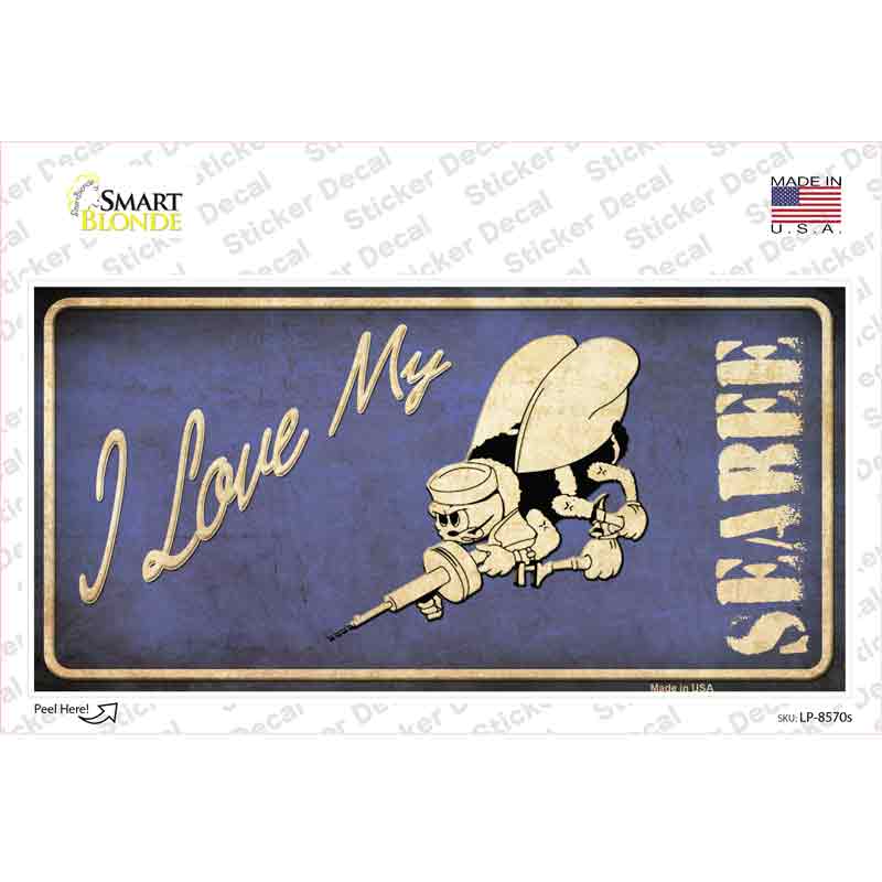 I Love My Seabee Novelty Sticker Decal