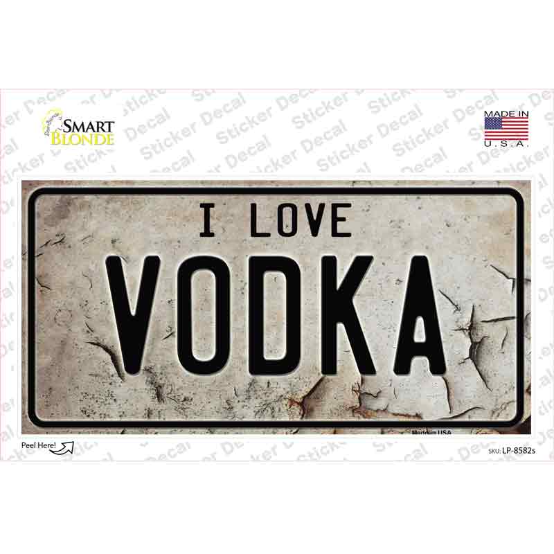I Love Vodka Novelty Sticker Decal
