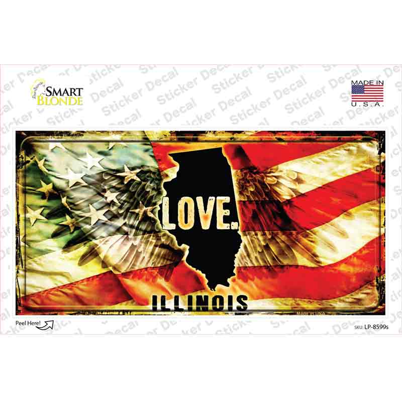 Illinois Love Novelty Sticker Decal