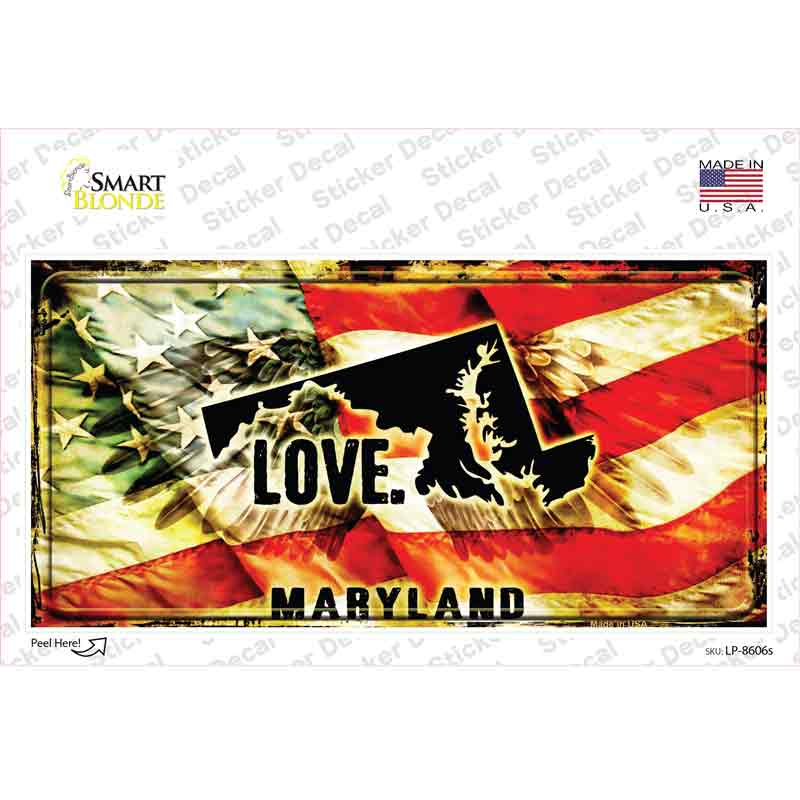Maryland Love Novelty Sticker Decal