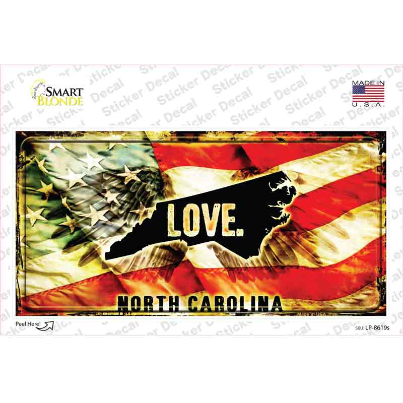 North Carolina Love Novelty Sticker Decal