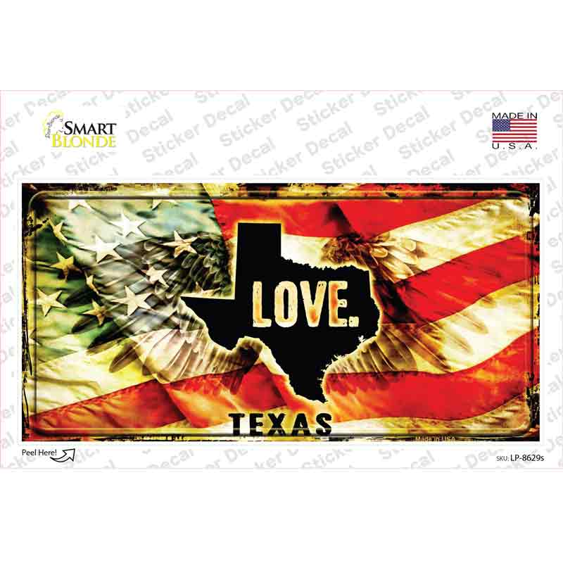 Texas Love Novelty Sticker Decal