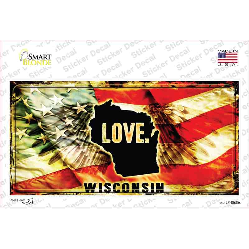 Wisconsin Love Novelty Sticker Decal