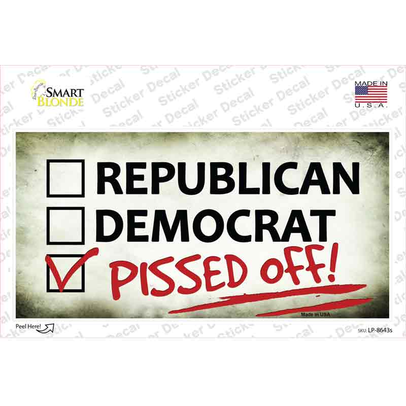 Pissed Off Novelty Sticker Decal