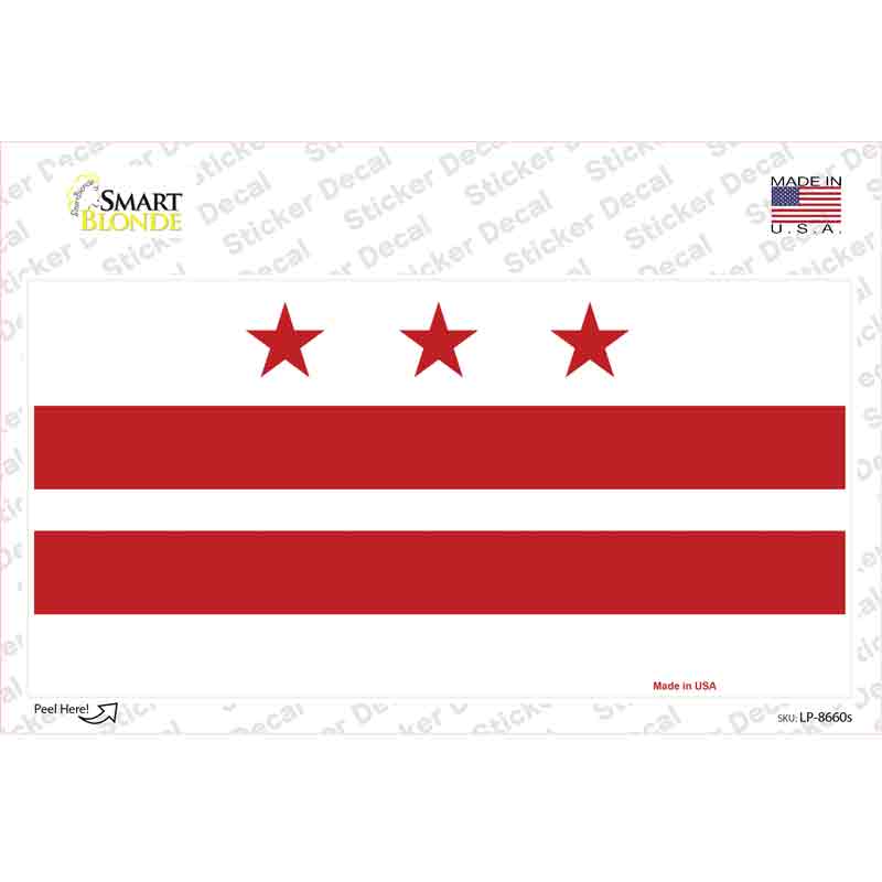 Washington DC Flag Novelty Sticker Decal