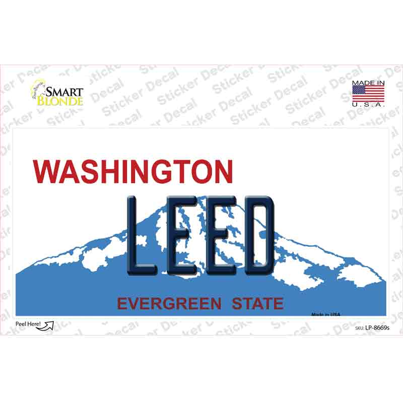 Leed Washington Novelty Sticker Decal